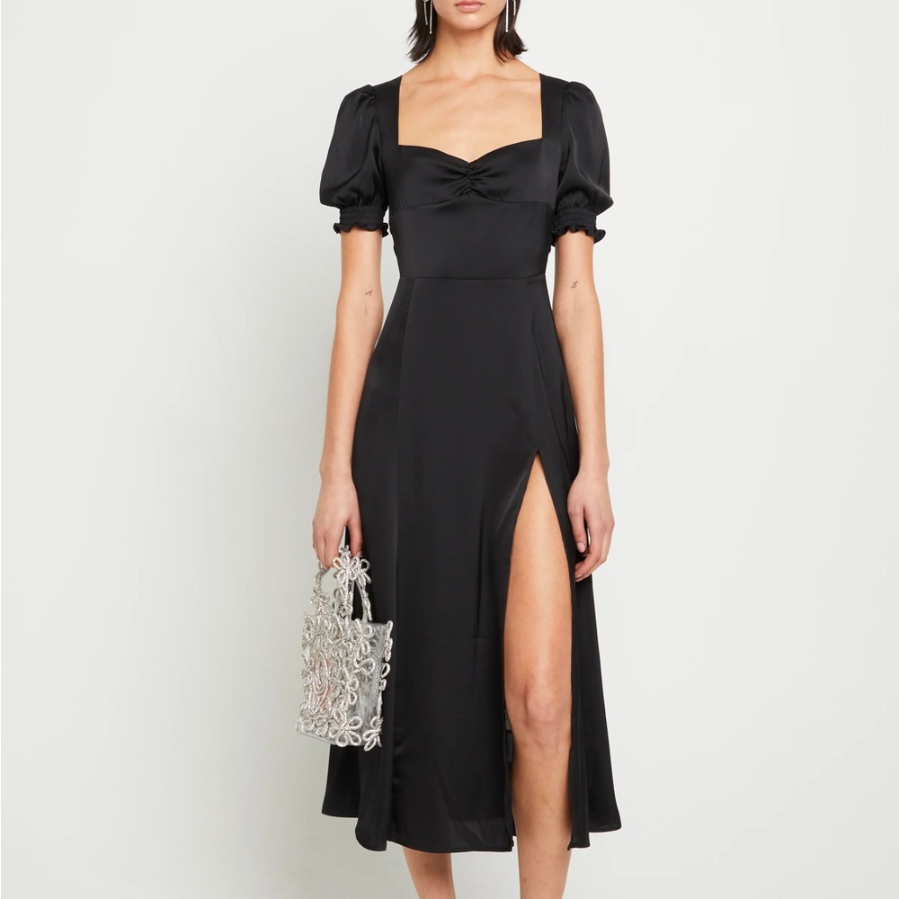 o.p.t black melanie dress with slit NWT, NBW